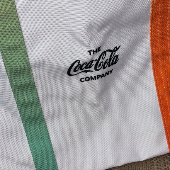 Coca Cola White Dual Strap Zip Top Tote Shopper Bag - Picture 2 of 10